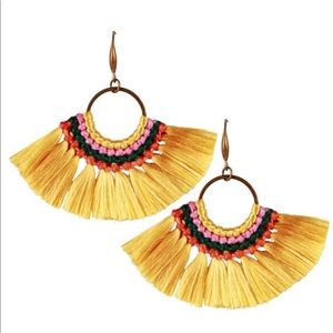 Yellow tassel earrings